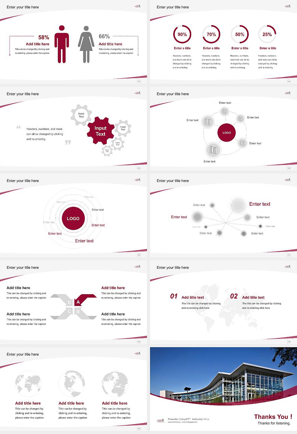 Lewis University Course/Courseware Creation PPT Template16:9 ratio PPT effect preview image4