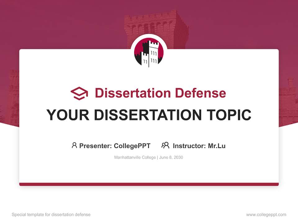 Manhattanville College Graduation Thesis Defense PPT Template4:3 ratio PPT effect preview image7