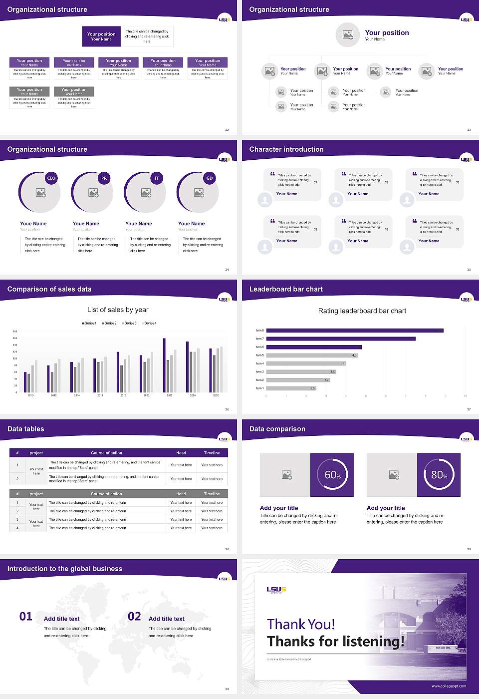 Louisiana State University-Shreveport Academic Presentation/Research Findings Report PPT Template16:9 ratio PPT effect preview image4