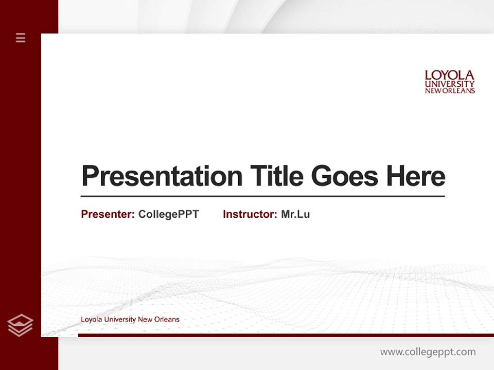 Loyola University New Orleans Thesis Proposal/Graduation Defense PPT Template4:3 ratio PPT effect preview image5