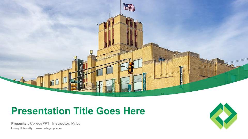 Lesley University Course/Courseware Creation PPT Template16:9 ratio PPT effect preview image