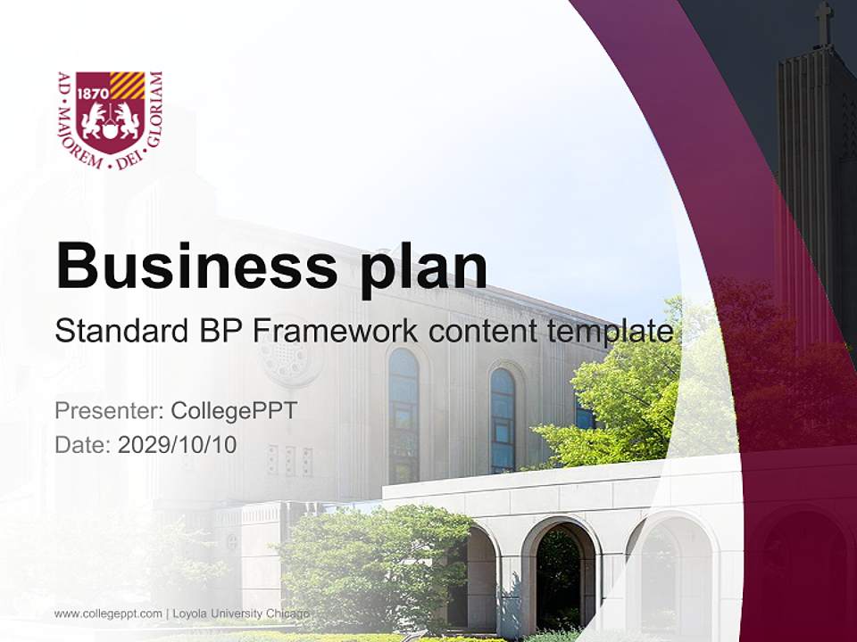 Loyola University Chicago Competition/Entrepreneurship Contest PPT Template4:3 ratio PPT effect preview image9