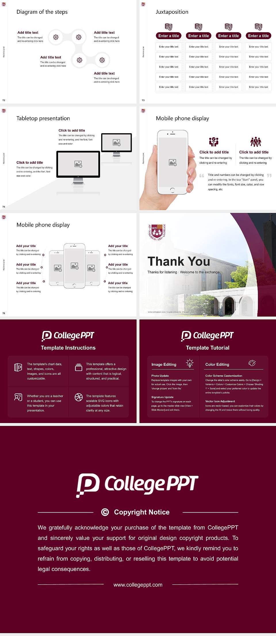 Loyola University Chicago Competition/Entrepreneurship Contest PPT Template4:3 ratio PPT effect preview image9