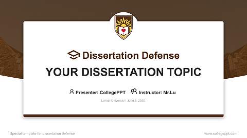 Lehigh University Graduation Thesis Defense PPT Template