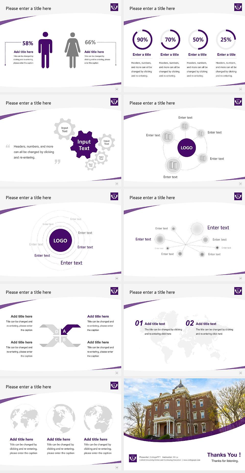 Linfield University-Online and Continuing Education Course/Courseware Creation PPT Template4:3 ratio PPT effect preview image4
