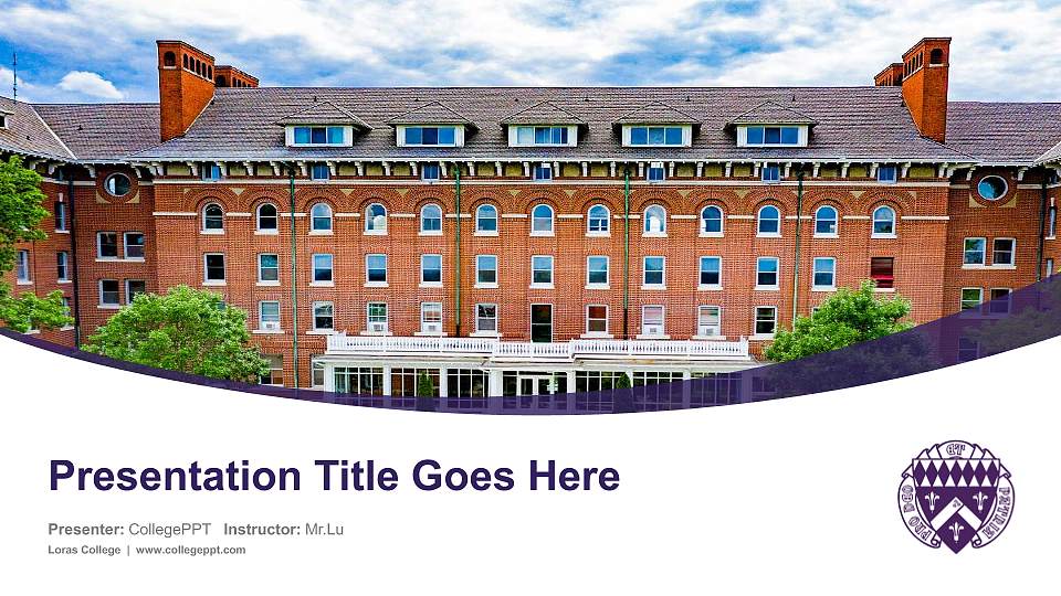 Loras College Course/Courseware Creation PPT Template16:9 ratio PPT effect preview image