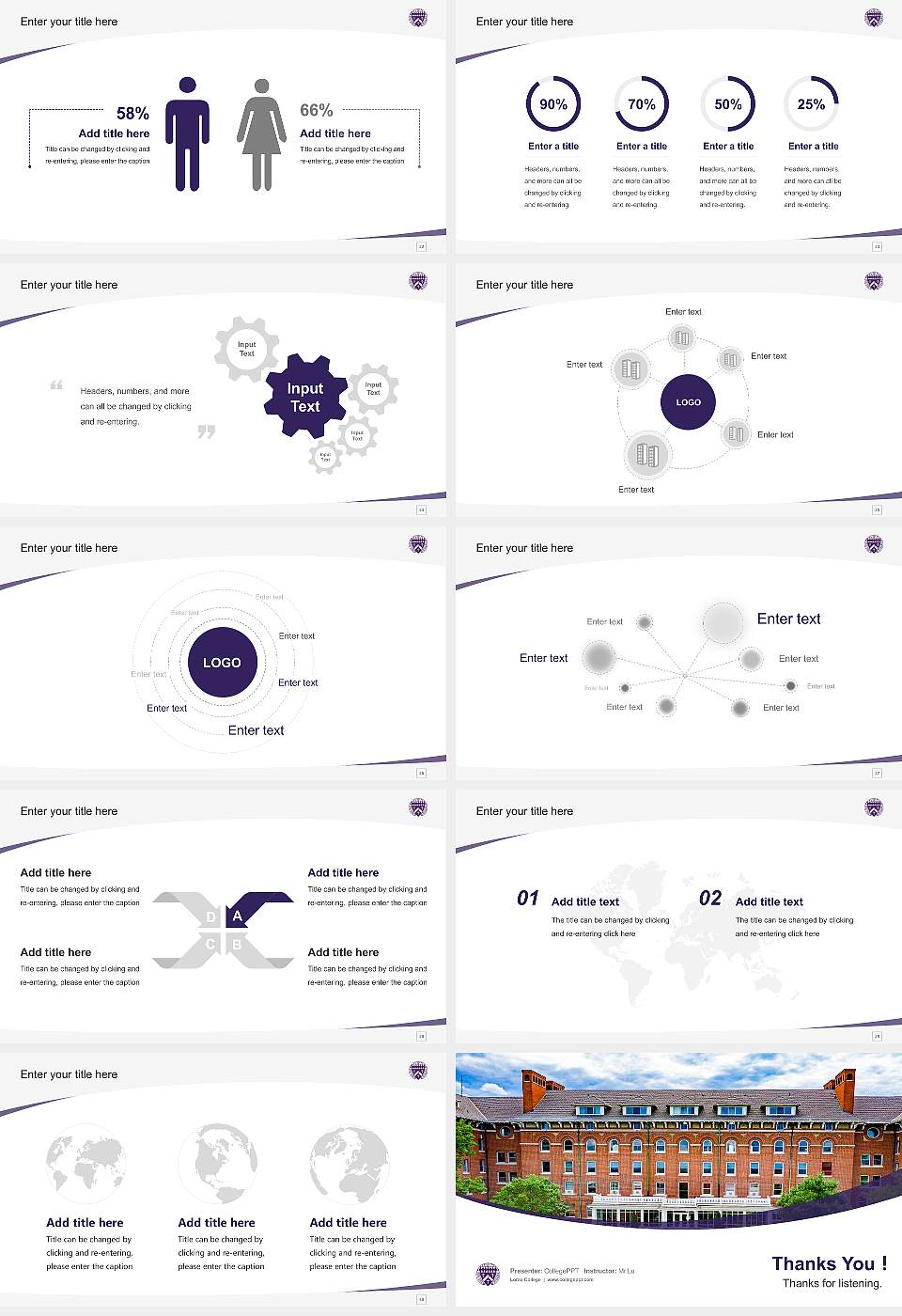 Loras College Course/Courseware Creation PPT Template16:9 ratio PPT effect preview image4