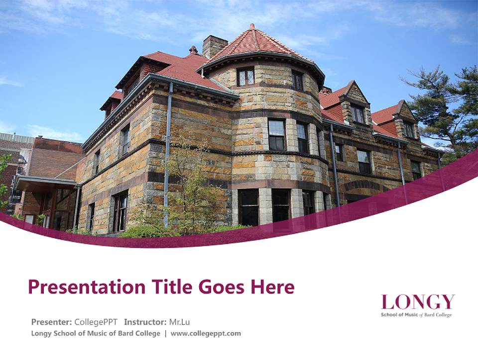 Longy School of Music of Bard College Course/Courseware Creation PPT Template4:3 ratio PPT effect preview image5