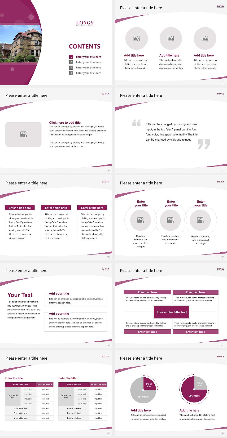 Longy School of Music of Bard College Course/Courseware Creation PPT Template4:3 ratio PPT effect preview image2