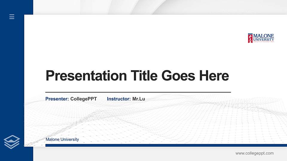 Malone University Thesis Proposal/Graduation Defense PPT Template16:9 ratio PPT effect preview image