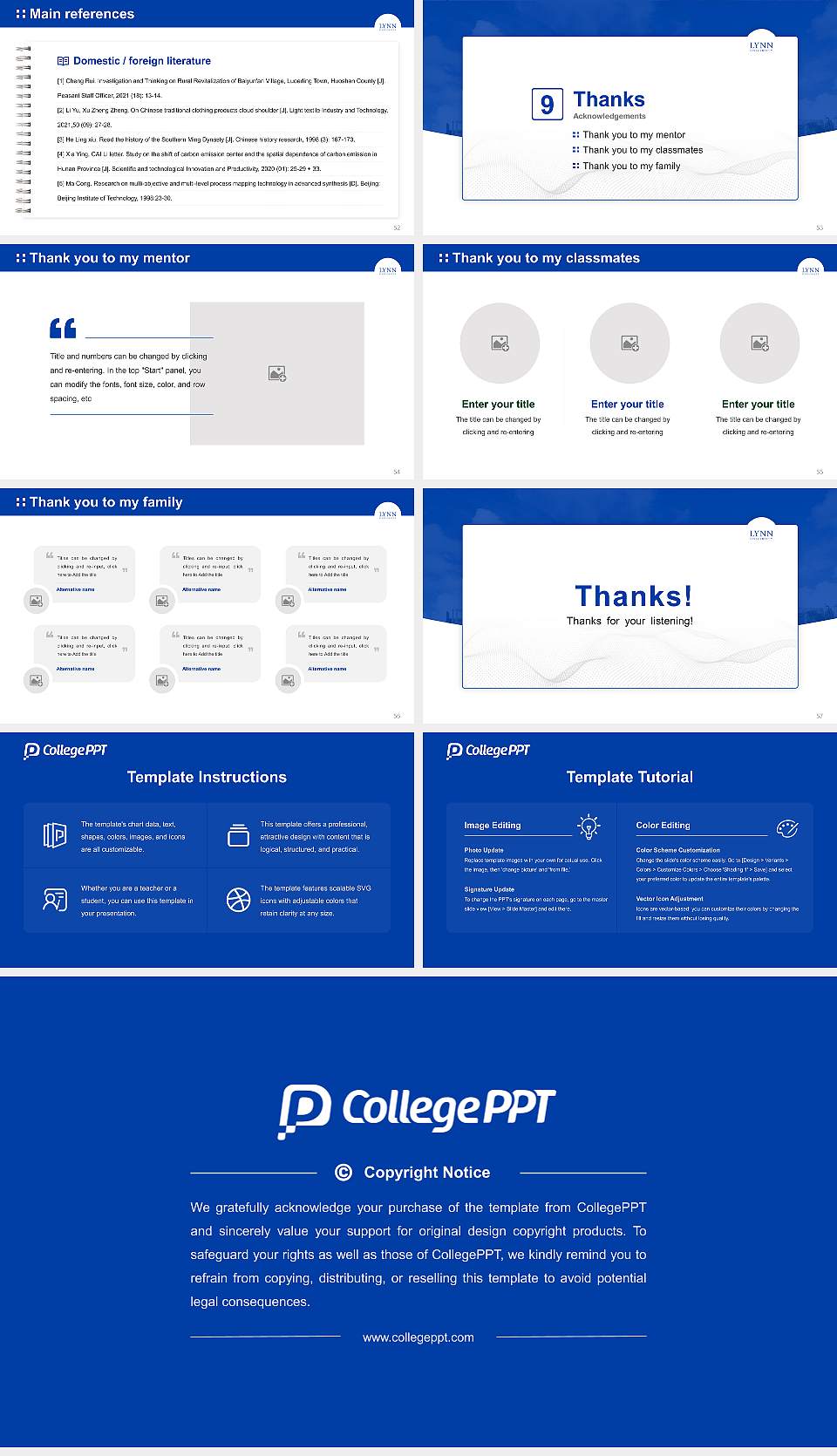 Lynn University Graduation Thesis Defense PPT Template16:9 ratio PPT effect preview image7