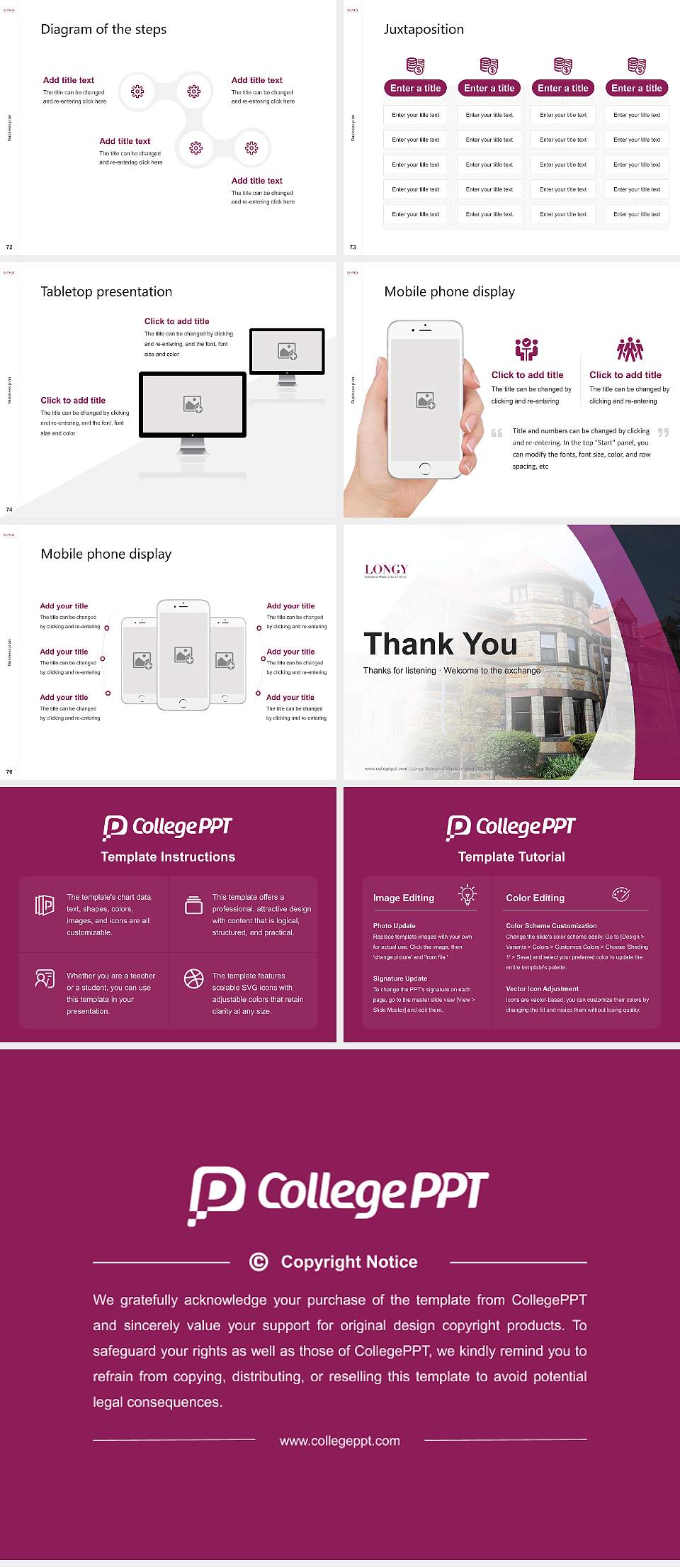 Longy School of Music of Bard College Competition/Entrepreneurship Contest PPT Template4:3 ratio PPT effect preview image9