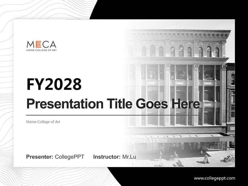 Maine College of Art Academic Presentation/Research Findings Report PPT Template4:3 ratio PPT effect preview image5