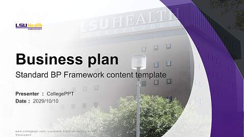Louisiana State University Health Sciences Center-Shreveport Competition/Entrepreneurship Contest PPT Template