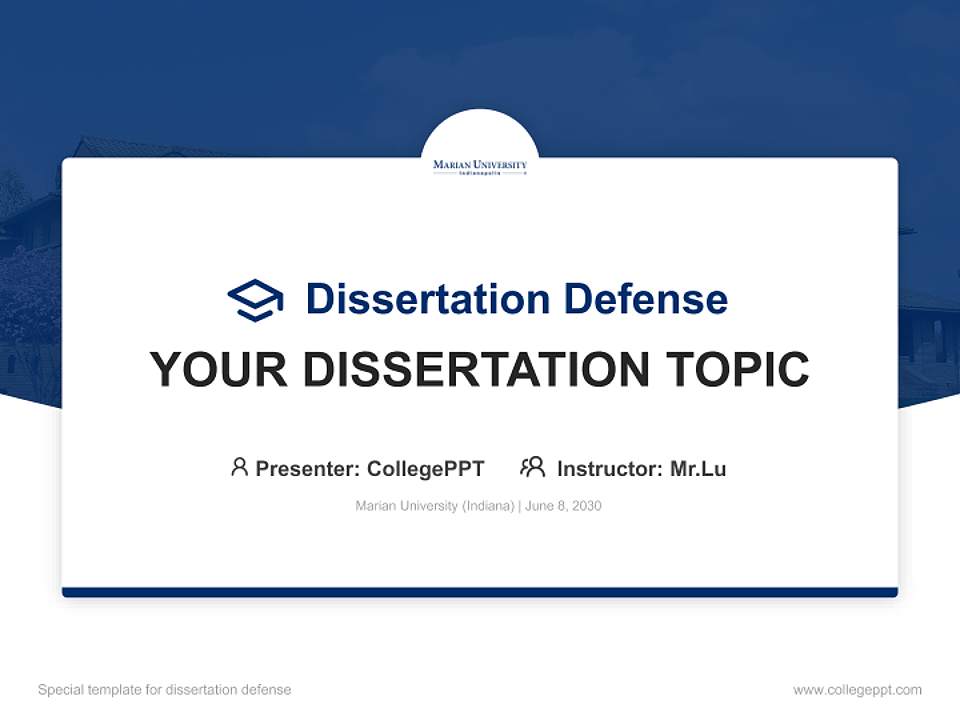 Marian University (Indiana) Graduation Thesis Defense PPT Template4:3 ratio PPT effect preview image7