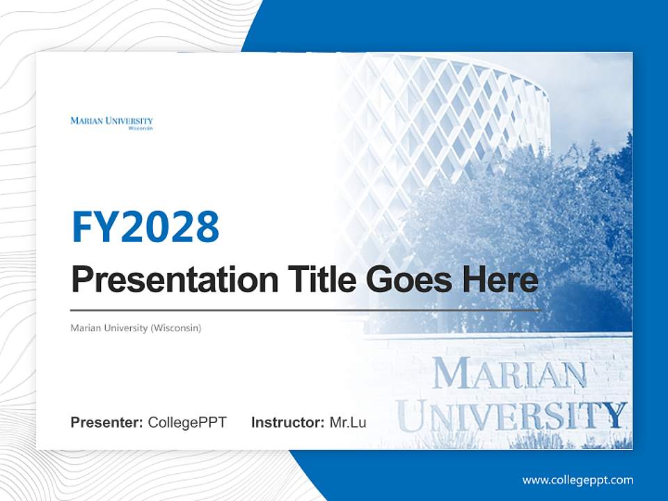 Marian University (Wisconsin) Academic Presentation/Research Findings Report PPT Template4:3 ratio PPT effect preview image5