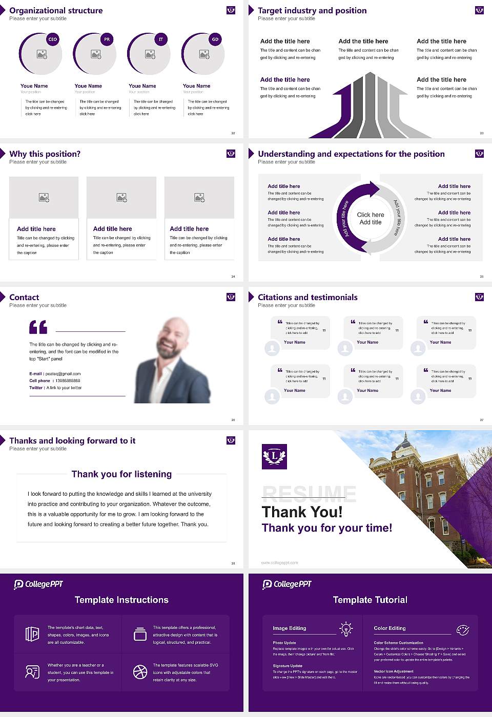 Linfield University-Online and Continuing Education Resume PPT Template16:9 ratio PPT effect preview image4