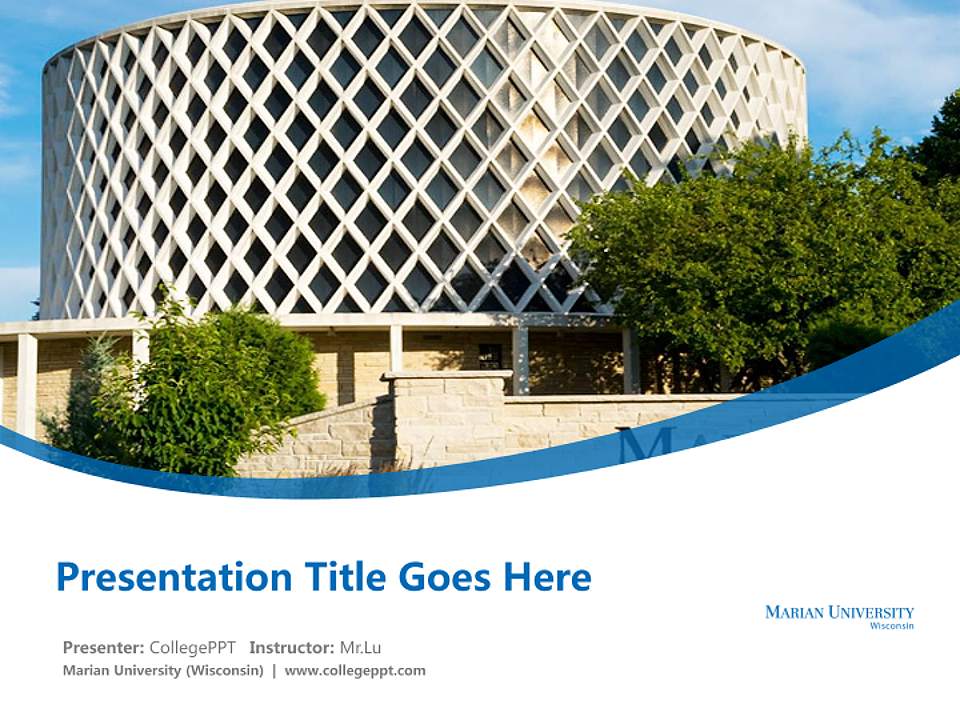 Marian University (Wisconsin) Course/Courseware Creation PPT Template4:3 ratio PPT effect preview image5