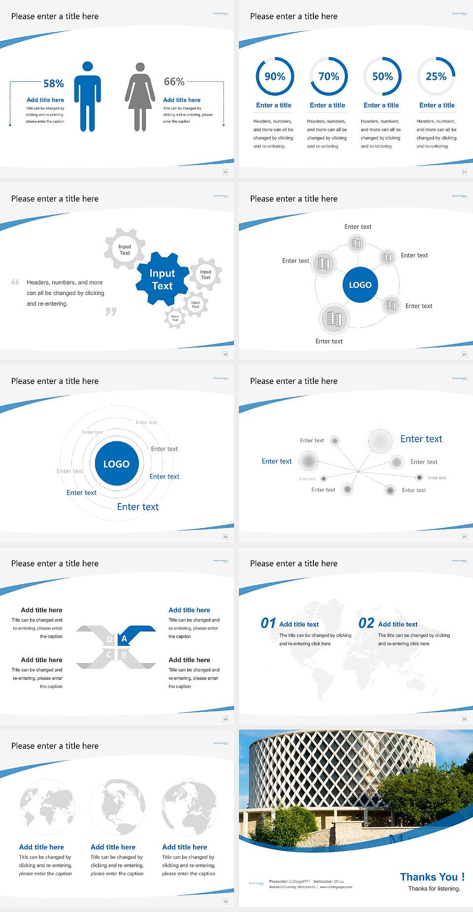 Marian University (Wisconsin) Course/Courseware Creation PPT Template4:3 ratio PPT effect preview image4