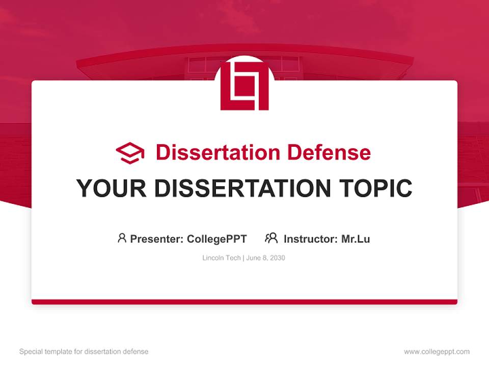 Lincoln Tech Graduation Thesis Defense PPT Template4:3 ratio PPT effect preview image7