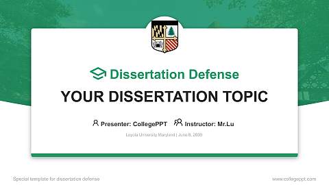 Loyola University Maryland Graduation Thesis Defense PPT Template