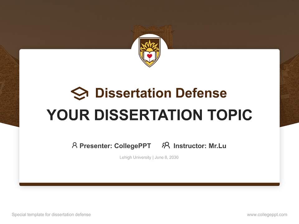 Lehigh University Graduation Thesis Defense PPT Template4:3 ratio PPT effect preview image7