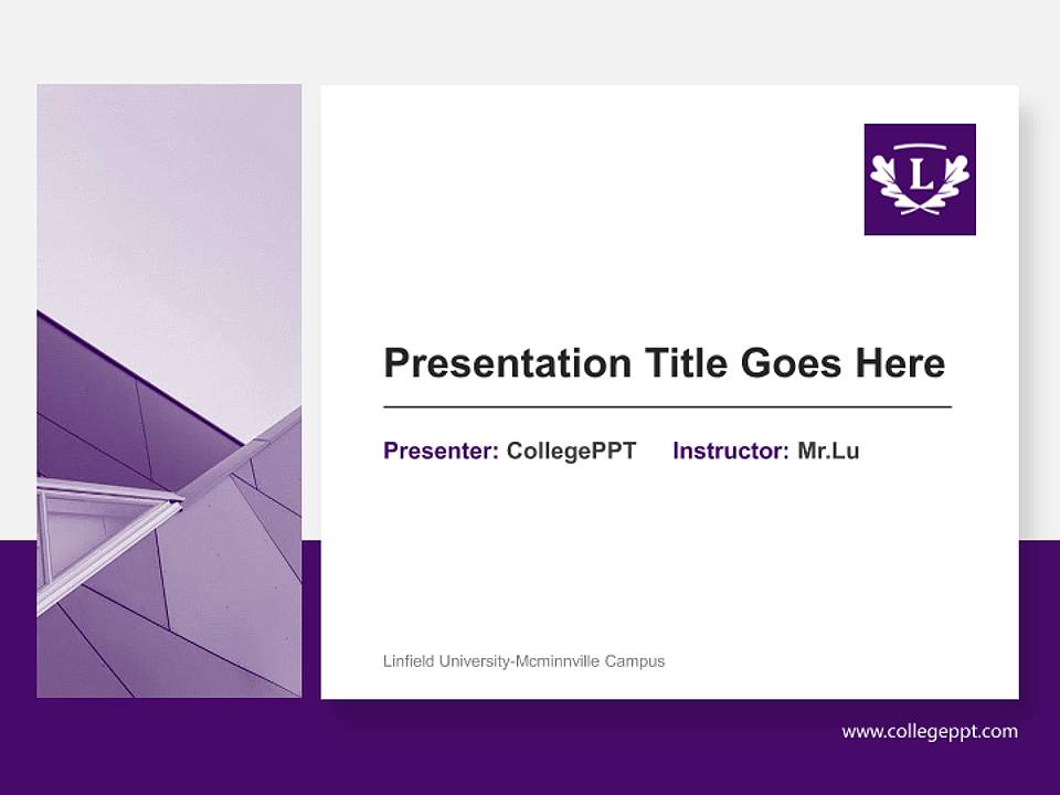 Linfield University-Mcminnville Campus General Purpose PPT Template4:3 ratio PPT effect preview image6