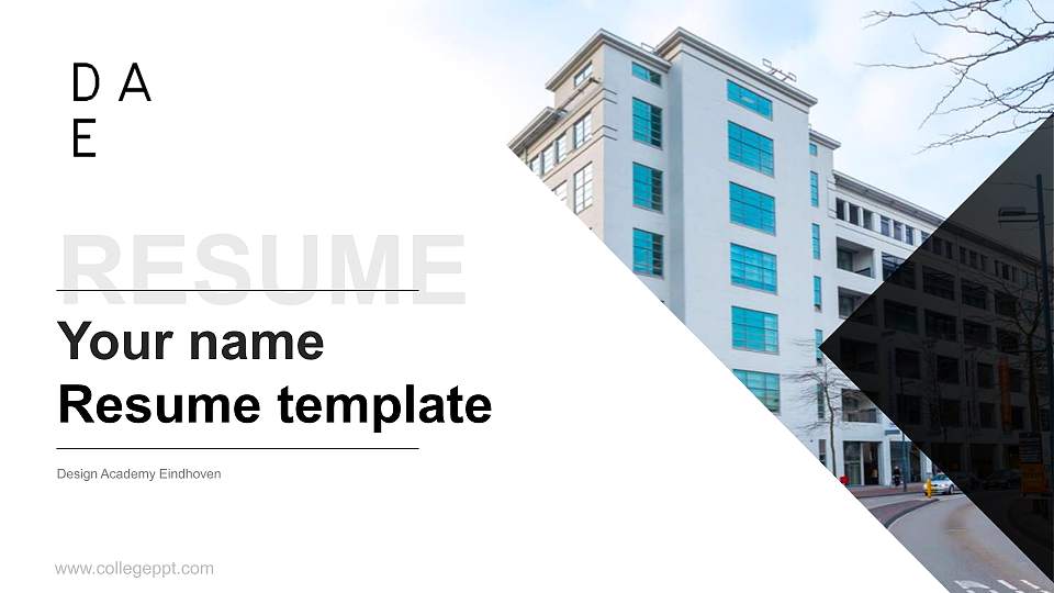Design Academy Eindhoven Resume PPT Template16:9 ratio PPT effect preview image