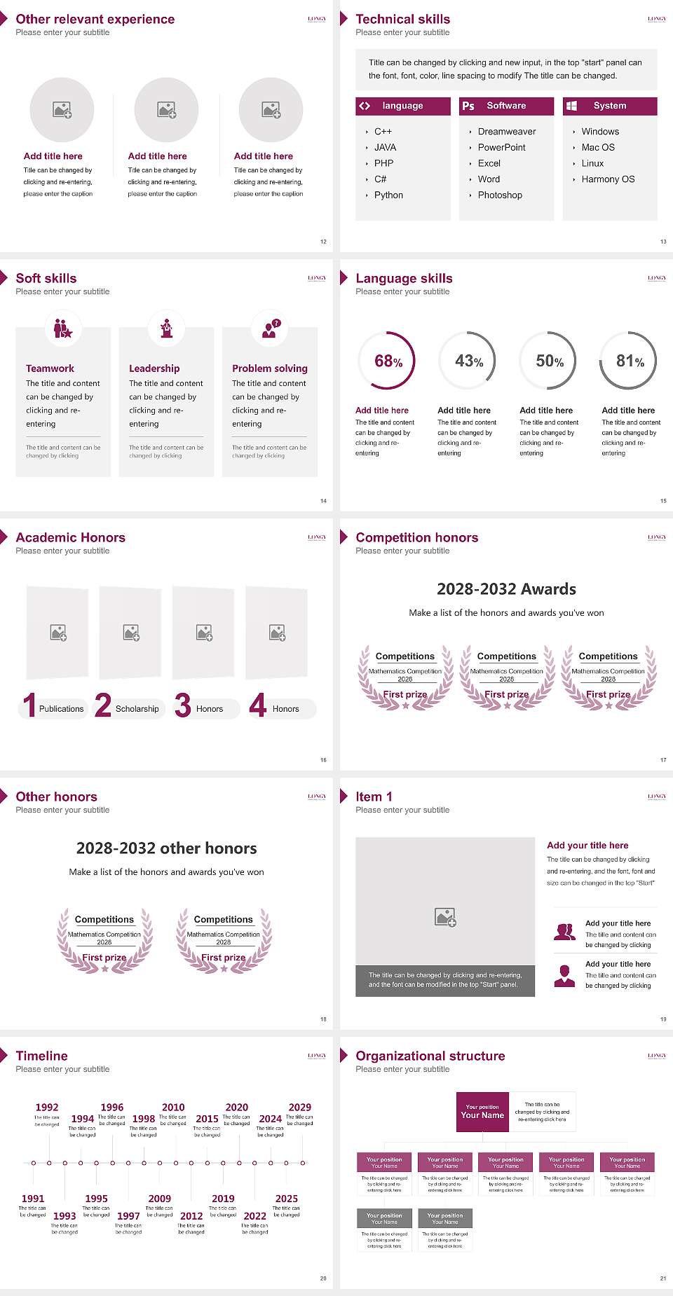 Longy School of Music of Bard College Resume PPT Template4:3 ratio PPT effect preview image3
