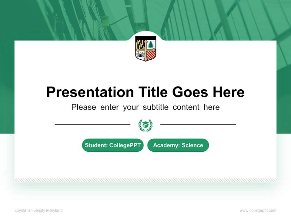Loyola University Maryland National Scholarship Defense PPT Template4:3 ratio PPT effect preview image4