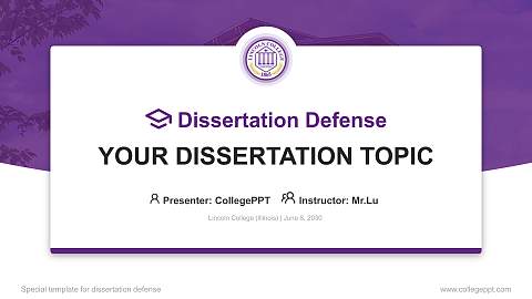 Lincoln College (Illinois) Graduation Thesis Defense PPT Template