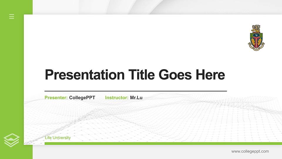 Life University Thesis Proposal/Graduation Defense PPT Template16:9 ratio PPT effect preview image
