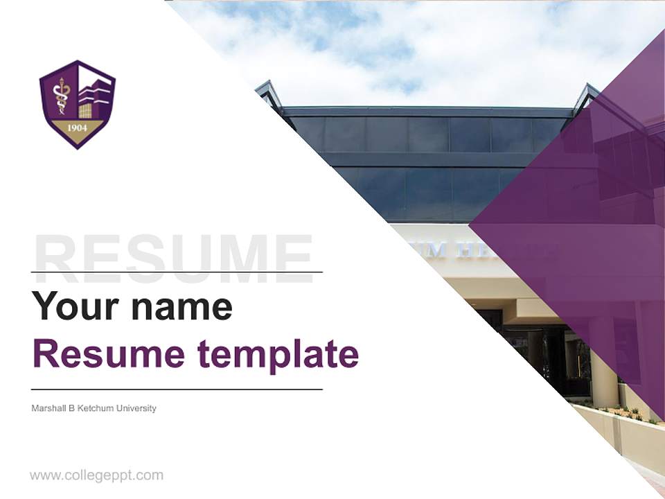 Marshall B Ketchum University Resume PPT Template4:3 ratio PPT effect preview image5