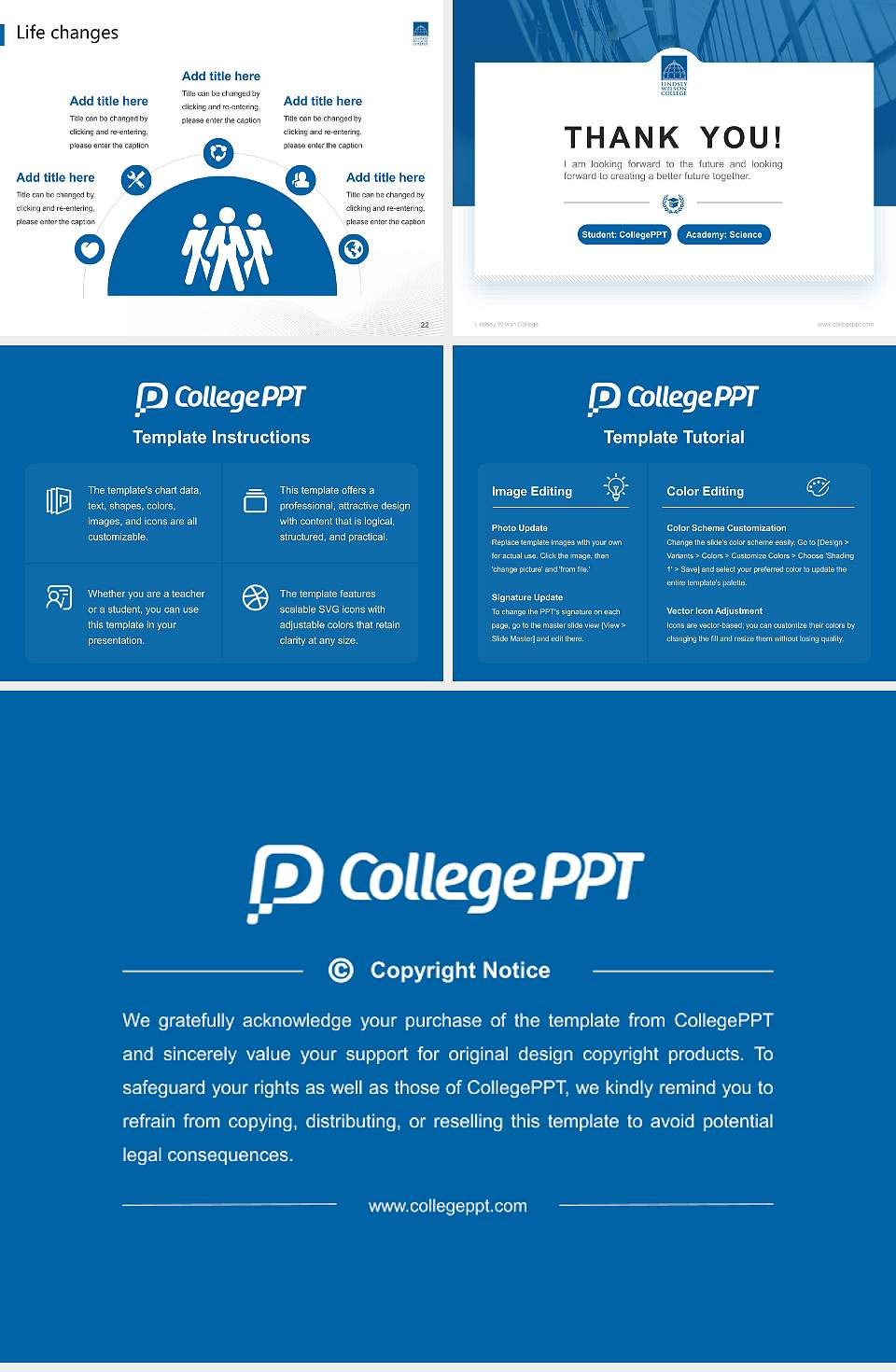 Lindsey Wilson College National Scholarship Defense PPT Template4:3 ratio PPT effect preview image4