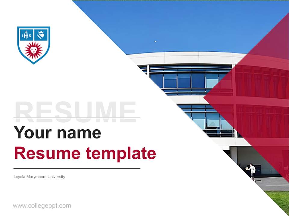 Loyola Marymount University Resume PPT Template4:3 ratio PPT effect preview image5