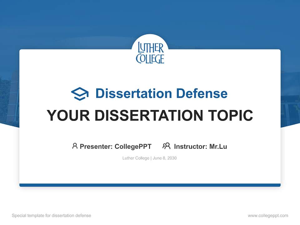 Luther College Graduation Thesis Defense PPT Template4:3 ratio PPT effect preview image7