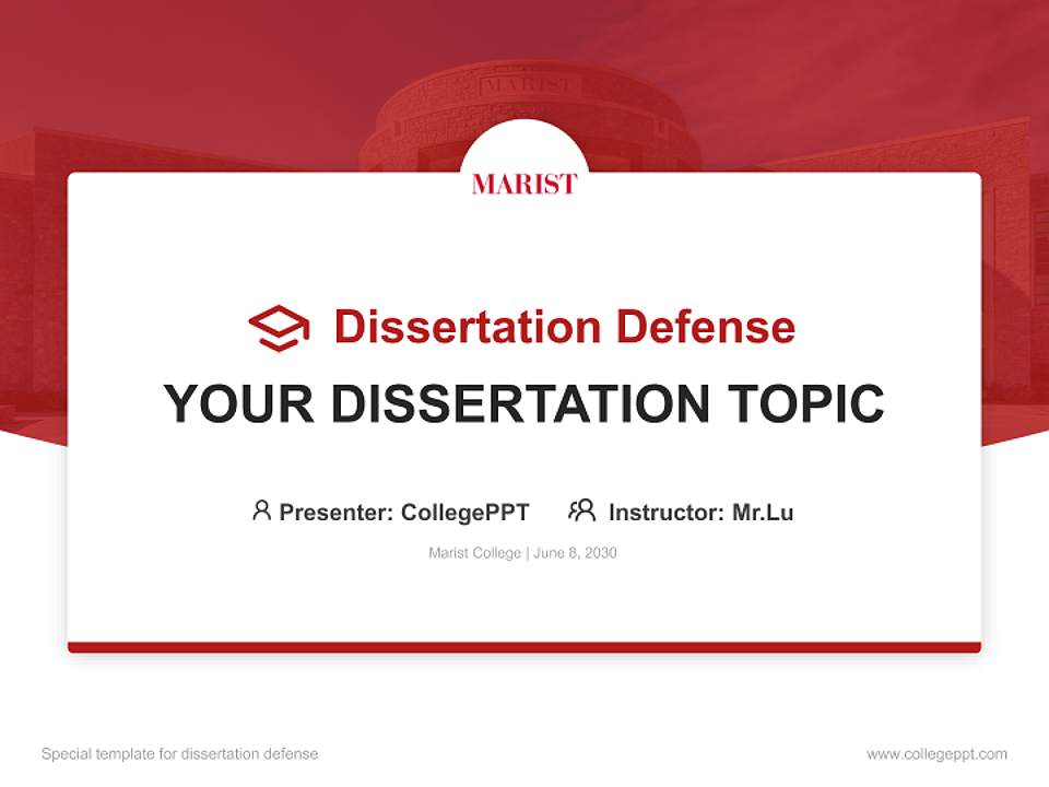 Marist College Graduation Thesis Defense PPT Template4:3 ratio PPT effect preview image7