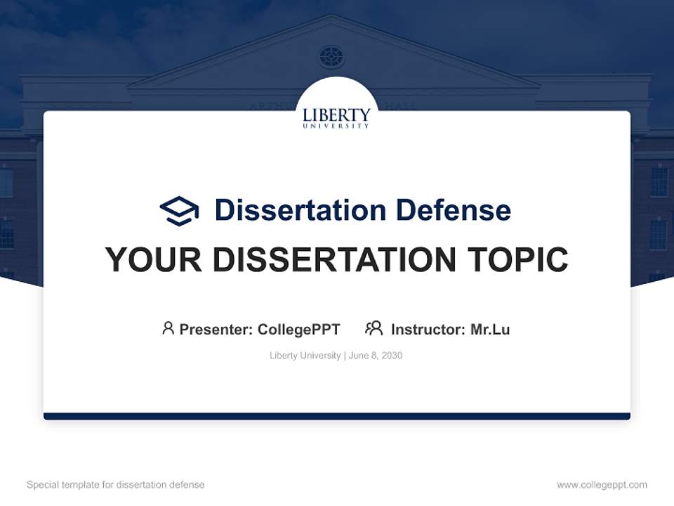 Liberty University Graduation Thesis Defense PPT Template4:3 ratio PPT effect preview image7