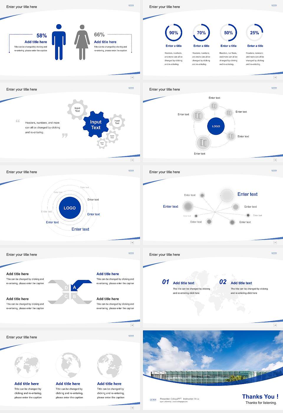 Lynn University Course/Courseware Creation PPT Template16:9 ratio PPT effect preview image4