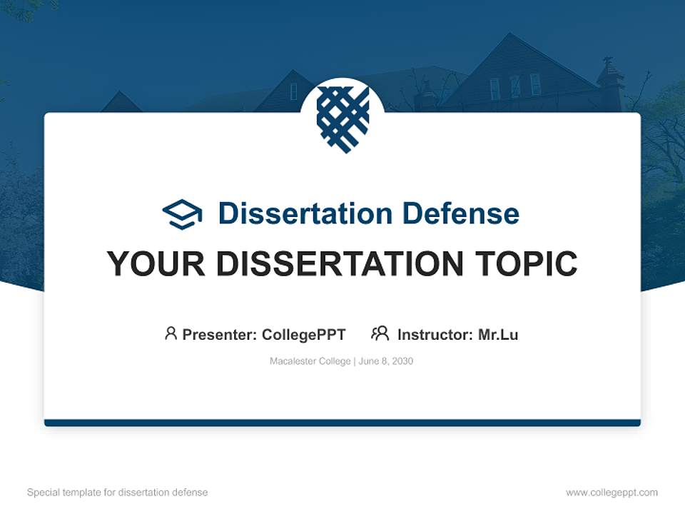 Macalester College Graduation Thesis Defense PPT Template4:3 ratio PPT effect preview image7
