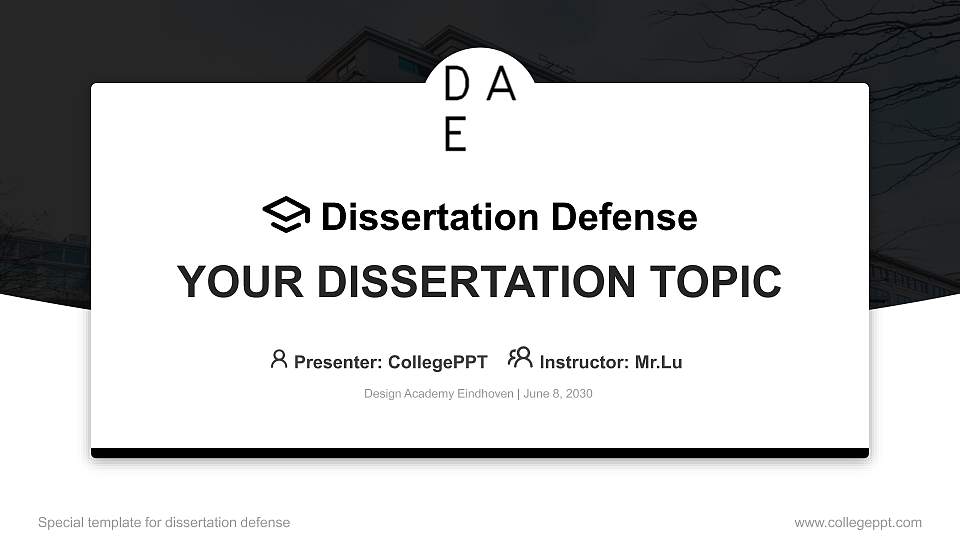 Design Academy Eindhoven Graduation Thesis Defense PPT Template16:9 ratio PPT effect preview image