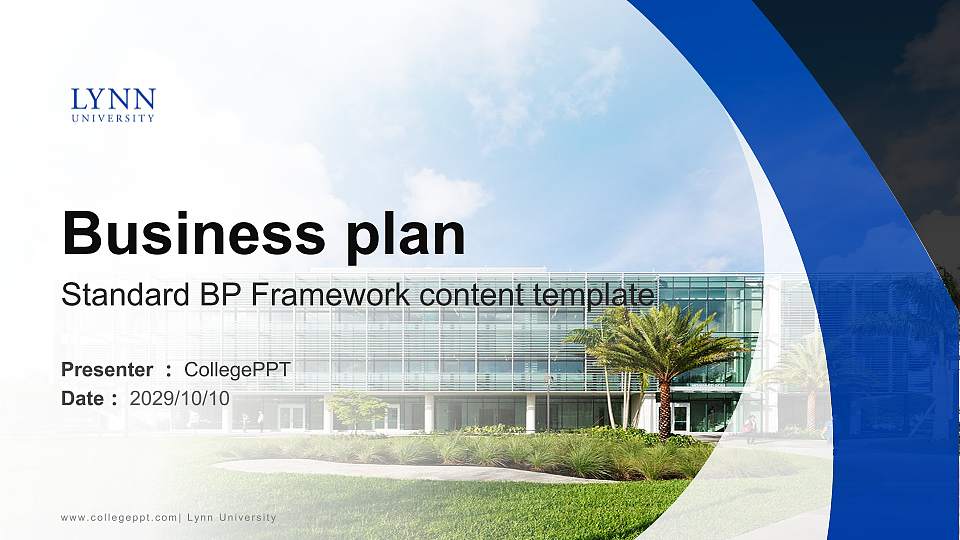 Lynn University Competition/Entrepreneurship Contest PPT Template16:9 ratio PPT effect preview image