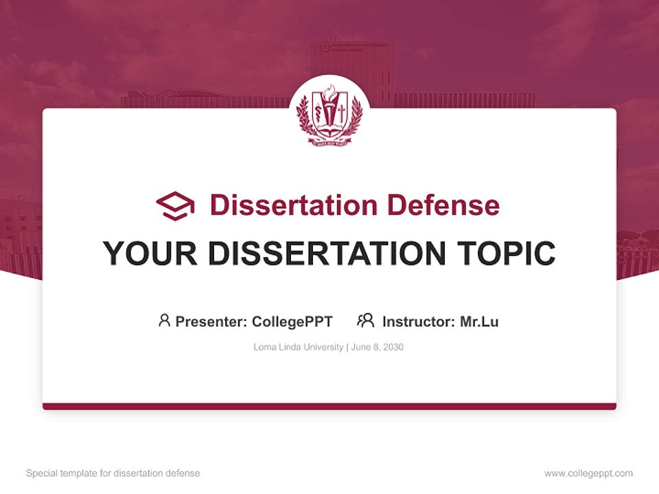 Loma Linda University Graduation Thesis Defense PPT Template4:3 ratio PPT effect preview image7