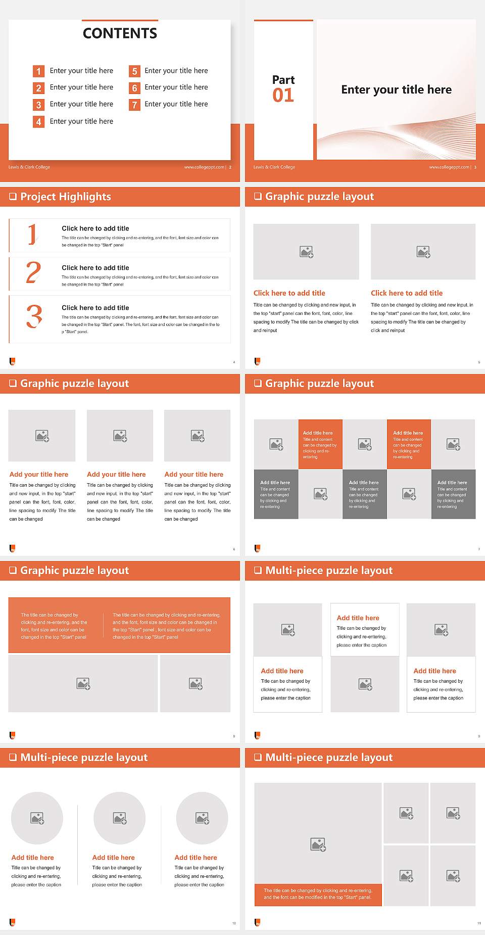 Lewis & Clark College General Purpose PPT Template4:3 ratio PPT effect preview image2