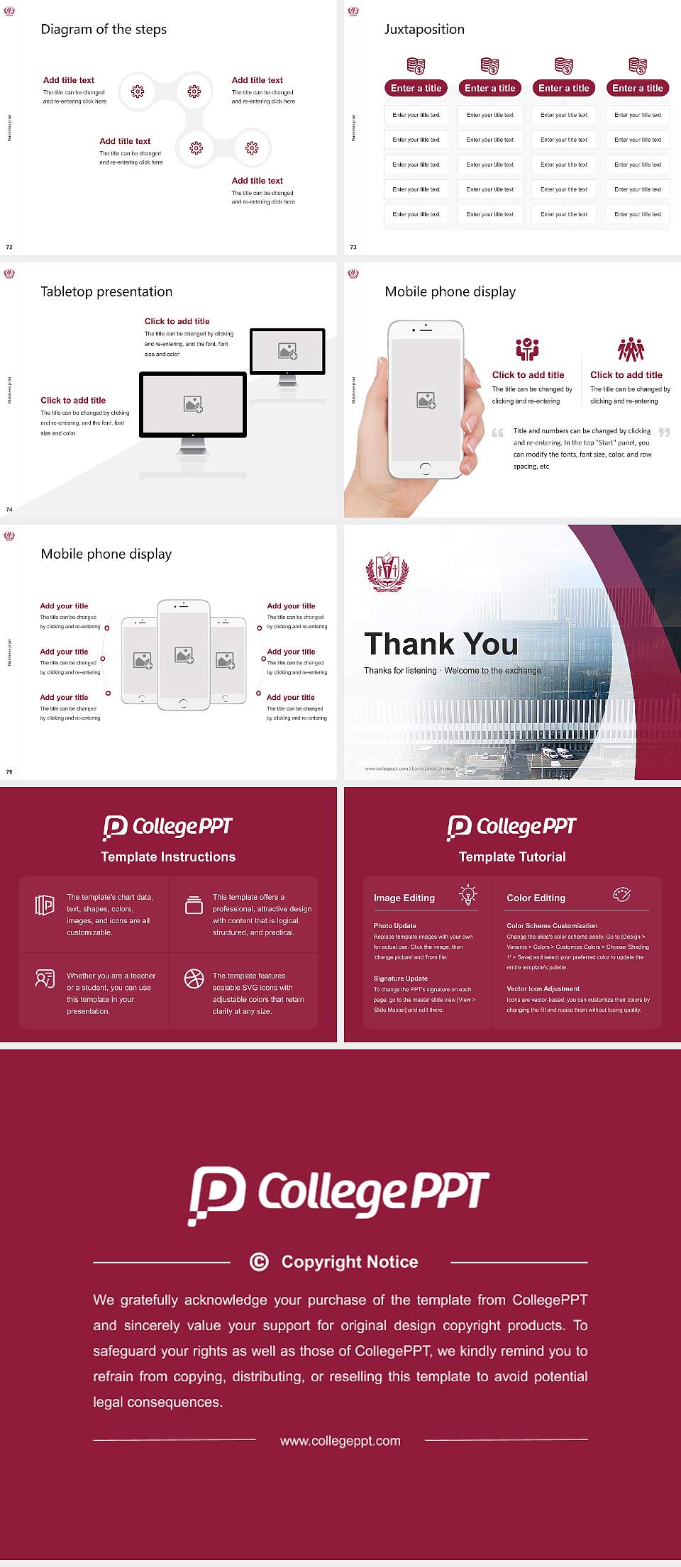 Loma Linda University Competition/Entrepreneurship Contest PPT Template4:3 ratio PPT effect preview image9