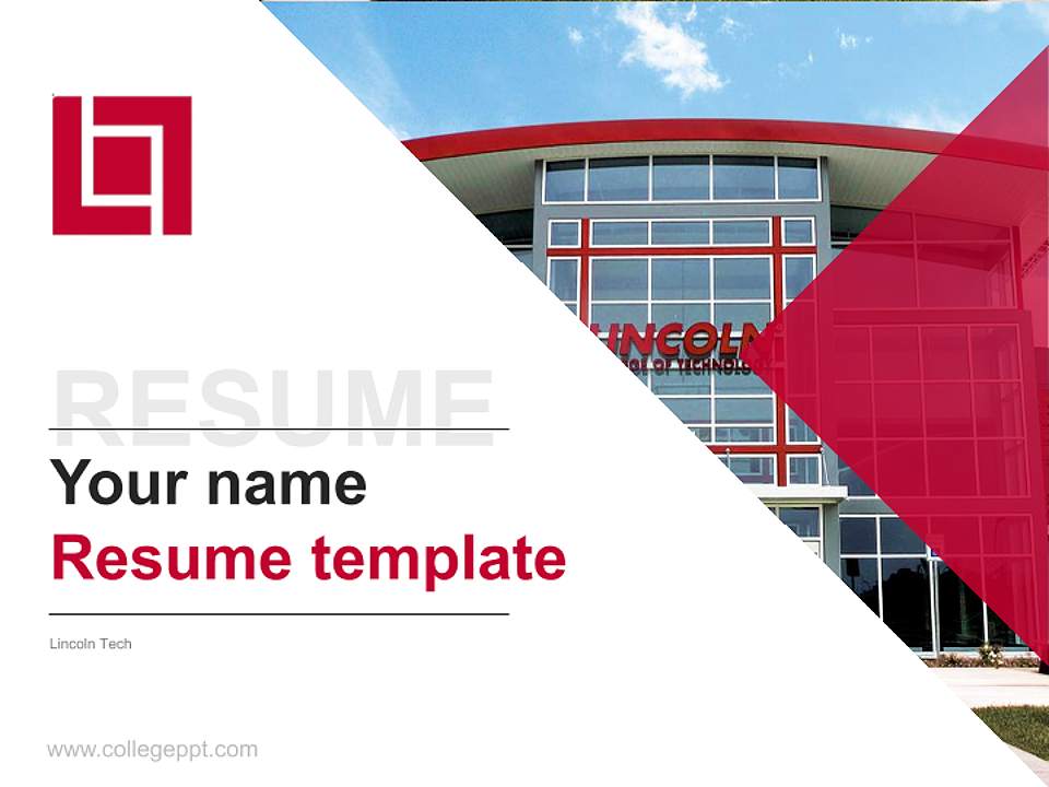 Lincoln Tech Resume PPT Template4:3 ratio PPT effect preview image5