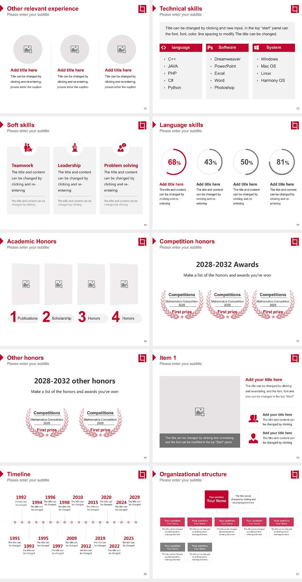 Lincoln Tech Resume PPT Template4:3 ratio PPT effect preview image3