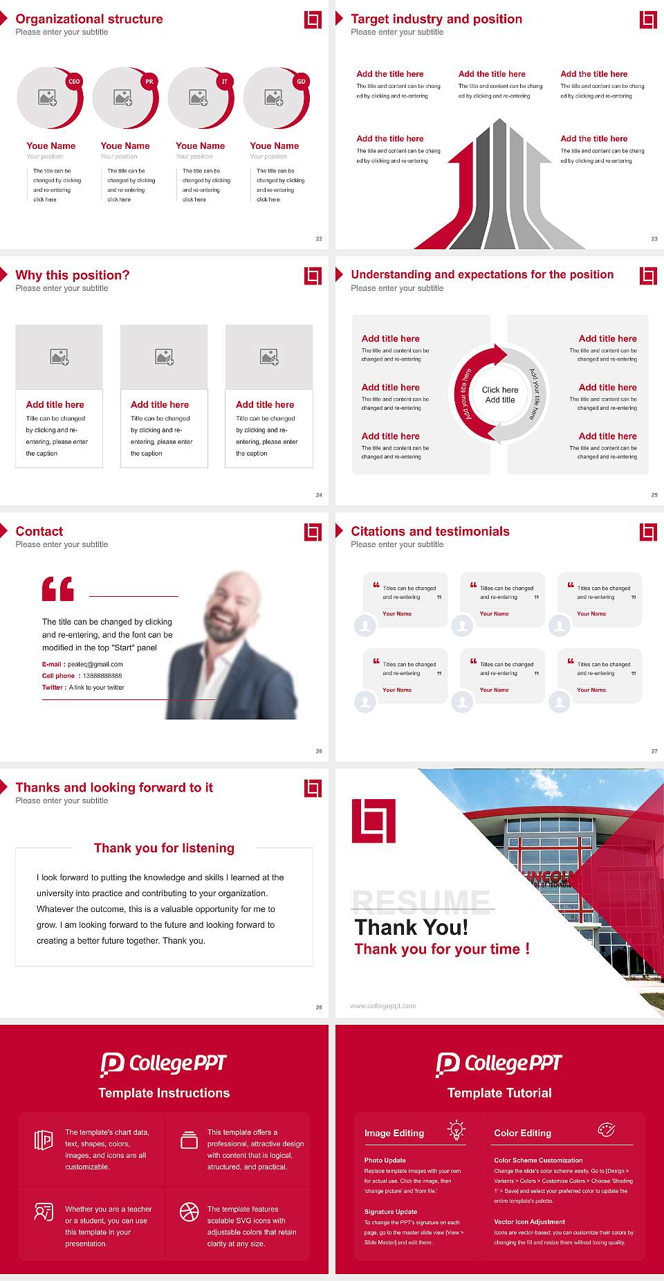 Lincoln Tech Resume PPT Template4:3 ratio PPT effect preview image4