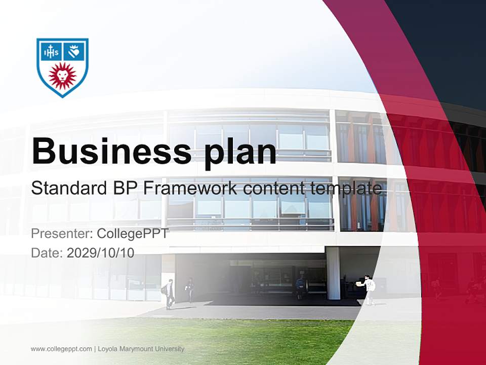 Loyola Marymount University Competition/Entrepreneurship Contest PPT Template4:3 ratio PPT effect preview image9