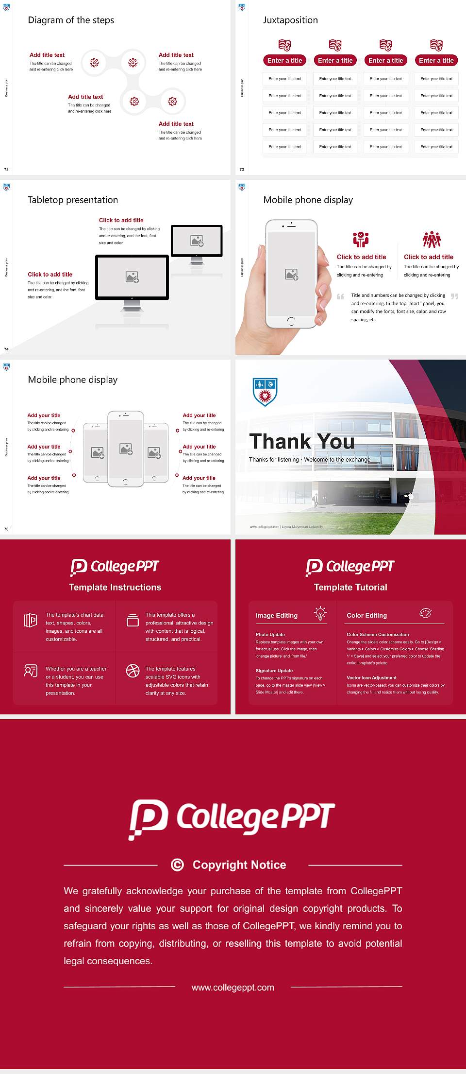 Loyola Marymount University Competition/Entrepreneurship Contest PPT Template4:3 ratio PPT effect preview image9